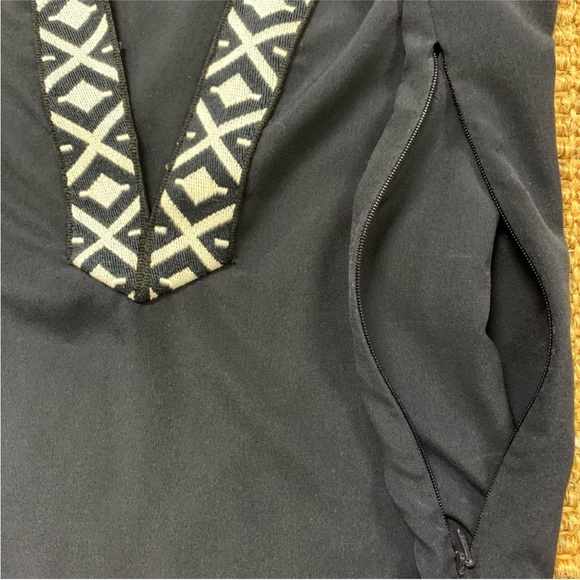 TORY BURCH NAVY EMBROIDERED TAPED TUNIC - Picture 9 of 12